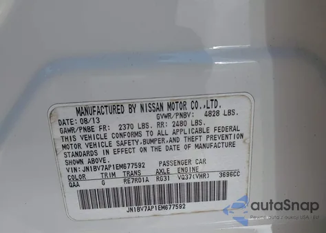 2014 Infiniti Q50 Premium из США, поврежденный, VIN JN1BV7AP1EM677592